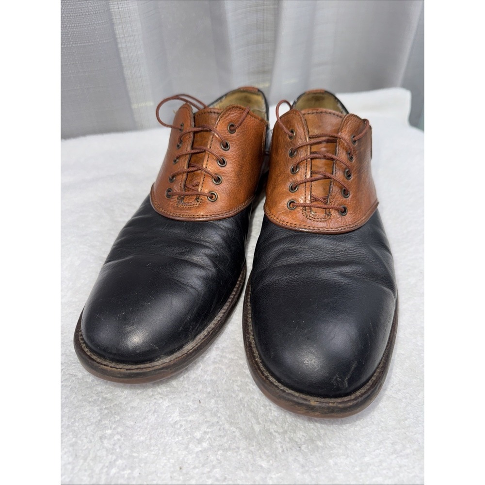 Johnston & Murphy Men's Saddle Oxford Black & Tan Sz 10.5 M Lace Up
